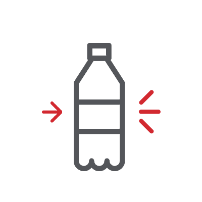 SmartSkin Technologies PET bottle shock icon showing real-time shock detection for packaging lines